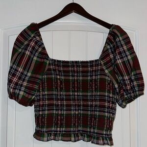American Eagle Cropped Ruffle Top, Size Medium